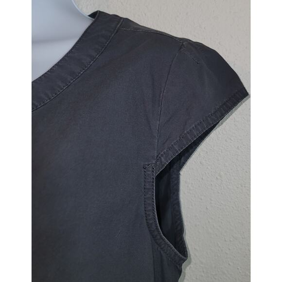 J. Crew Charcoal Mini A-Line Dress Small Front Pockets Cap Short Sleeves - Picture 6 of 6